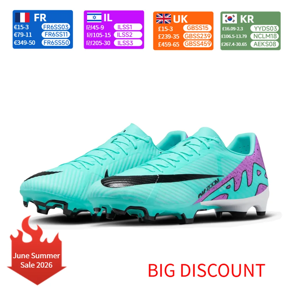 Футбольные бутсы Nike Zoom Vapor 15 Academy с круглым носком Comfort MGFG (резиновые шпильки) унисекс Lake Green DJ5631-