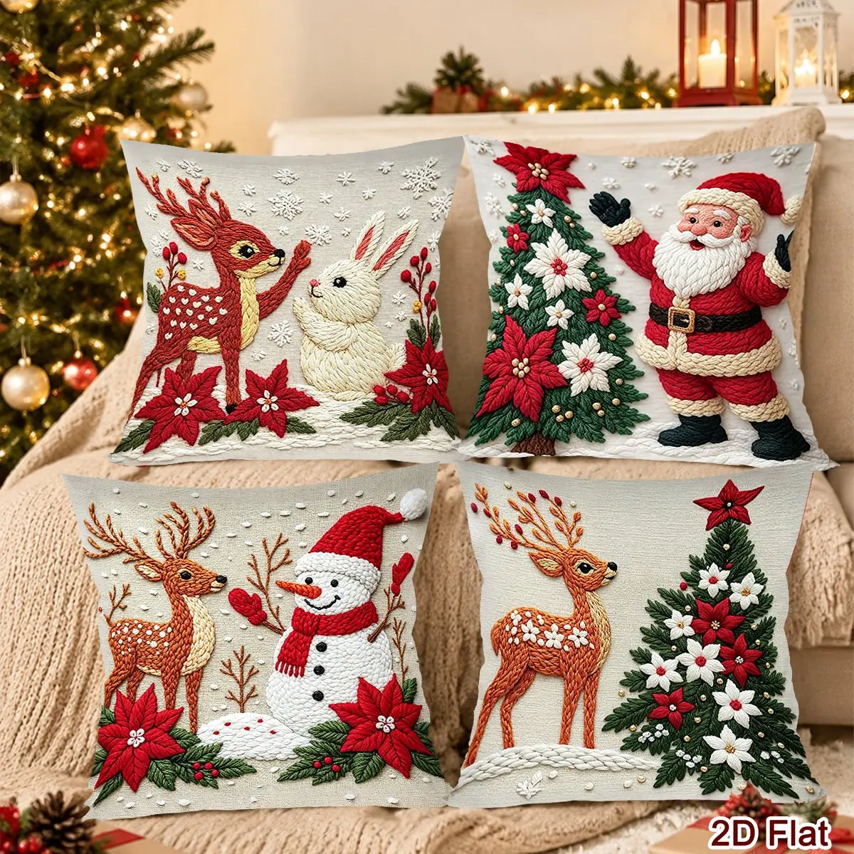 4pcs Merry Christmas Throw Pillow Covers Cute Snowman Cushion Covers Christmas Decor for Home Sofa Living Room Bedroom 2026