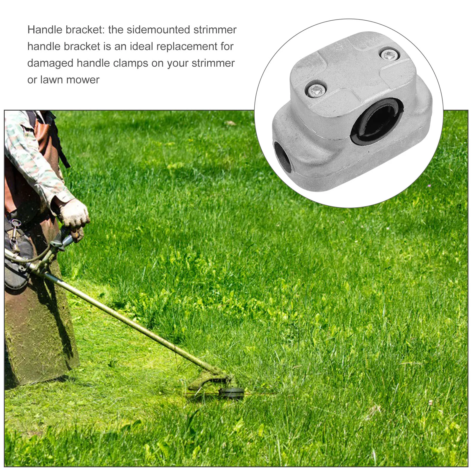 

1pc Alloy Strimmer Handle Bracket Clamp Trimmer Mount Fixator Durable Ergonomic Garden Tool Accessory Mounting Hole Easy Install