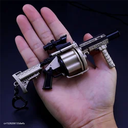 1:3 metalowy granatnik MGL pistolet zabawkowy miniaturowy Model wysokiej jakości pistolet brelok do kluczy rękodzieło wisiorek prezenty urodzinowe