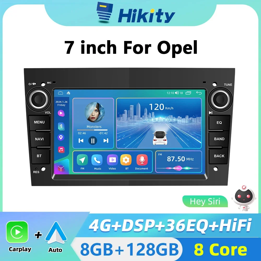 Hikity 4+64G 2din Car Multimedia Player Android Auto AI Voice DSP For Opel Astra Antara Vectra Corsa Zafira Meriva Vivara Combo