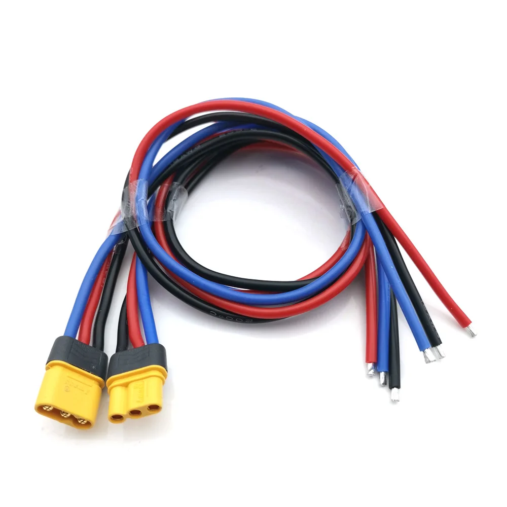 MR30 Cable Connector Male Female MR30-F/M 3Pin Plug with Sheath Cover 18AWG Silicon Wire for RC Lipo Battery FPV Drone