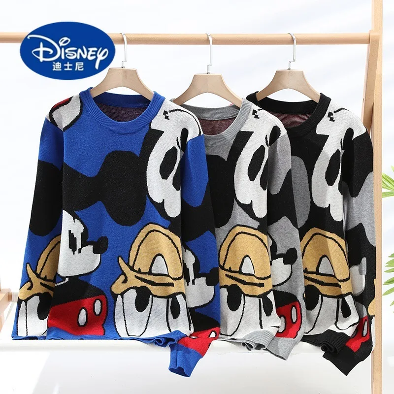 

2025 Disney Mickey Boys Sweater - Fashion Round Neck Knit Pullover
