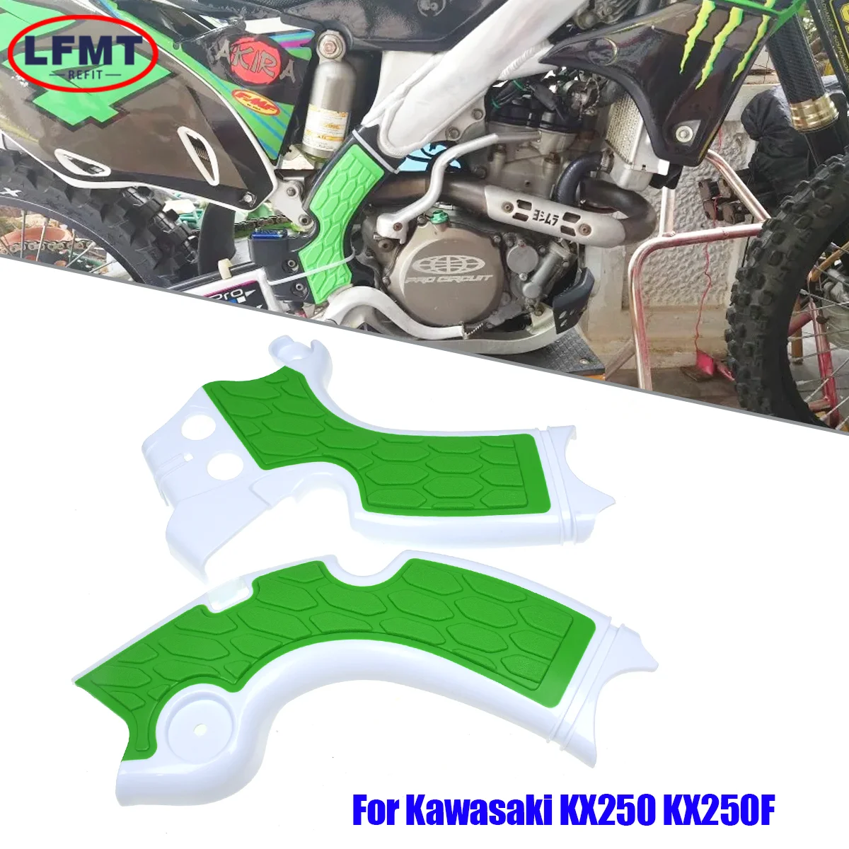 Motorrad Motocross X-Grip Rahmenschutzabdeckungen für Kawasaki KXF250 KX250F 2015-2018 KX250 2019 Dirt Pit Bike
