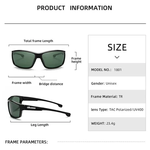 Imagen 2 del producto Okuma Gafas de sol deportivas TR90 Gafas de sol polarizadas para hombres y mujeres Gafas de sol para ciclismo Gafas de pesca para hombres