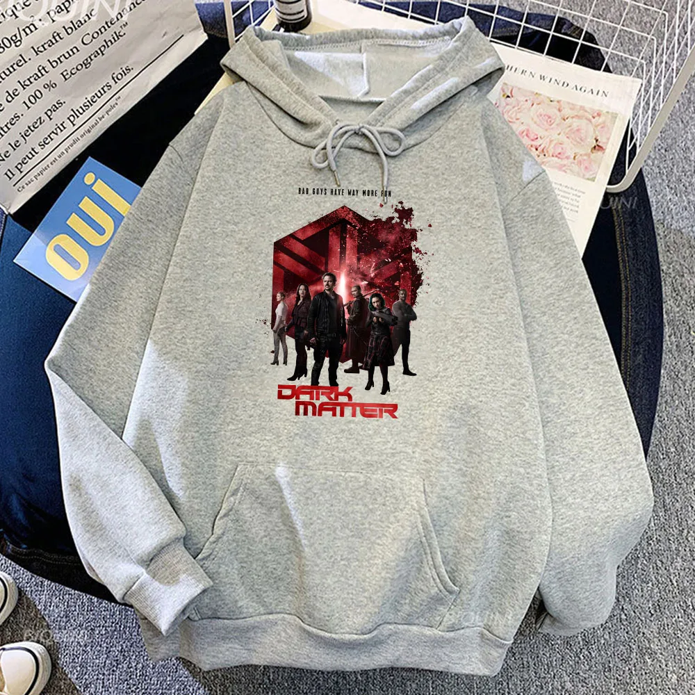 كنزات بغطاء رأس مع طباعة جرافيك ، أكمام طويلة ، كنزة صوفية غير رسمية ، كنزات صوفية بغطاء رأس ، مادة مظلمة ، مسلسل تلفزيوني ، خريف ، شتاء #6