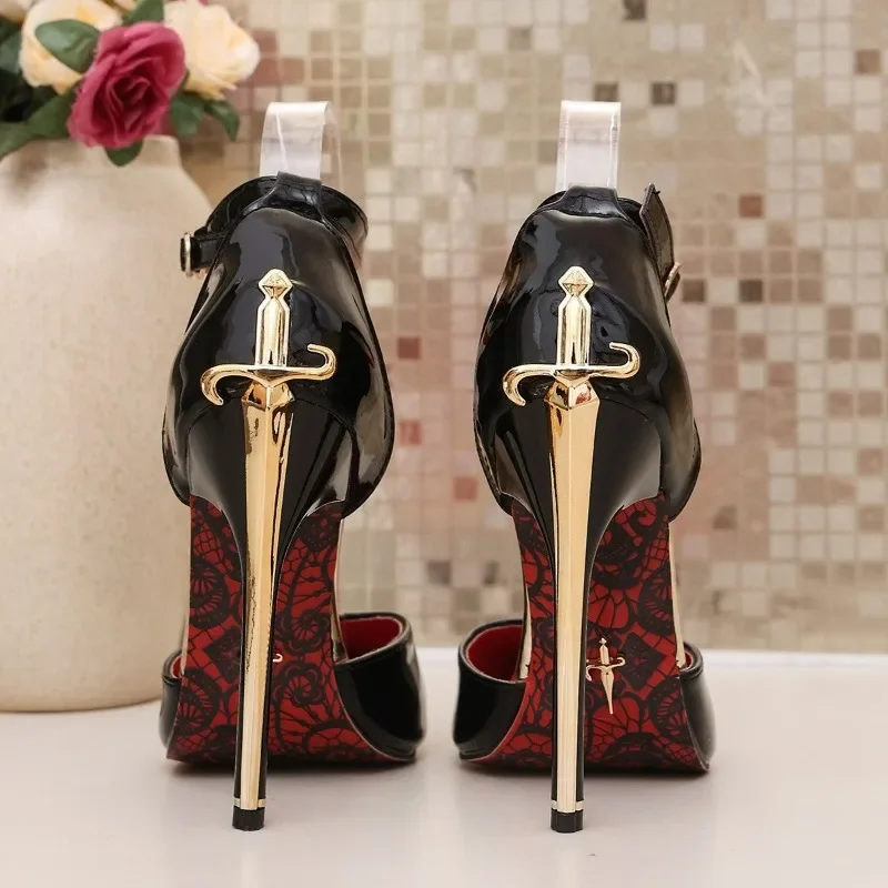 2026 Sommer Sexy Gold Metall High Heels Schuhe Damen Pumps Designer Schwarze Abendschuhe Mode Party Abschlussball Hochzeitsschuhe für Frauen – Detail 4