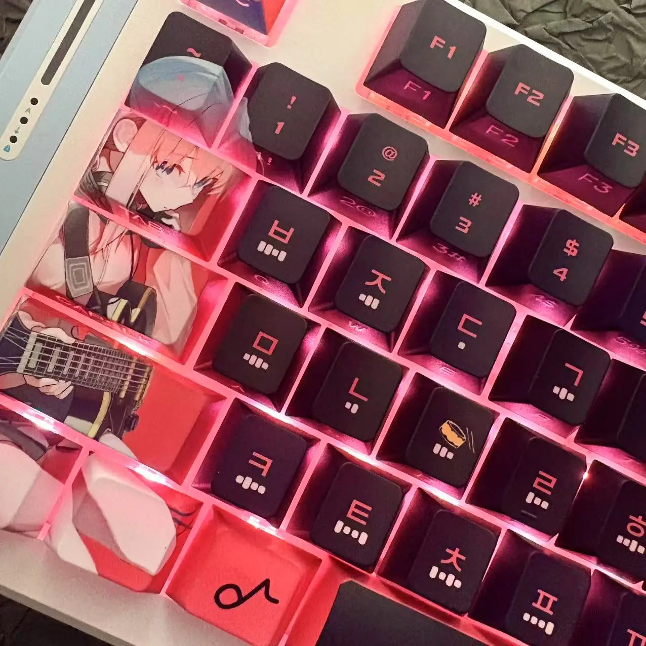 122 teclas Hitori Gotoh Keycaps Anime PBT tinte subcama dibujos animados Gaming Key Caps BOCCHI THE ROCK retroiluminado Keycap para diseño ANSI