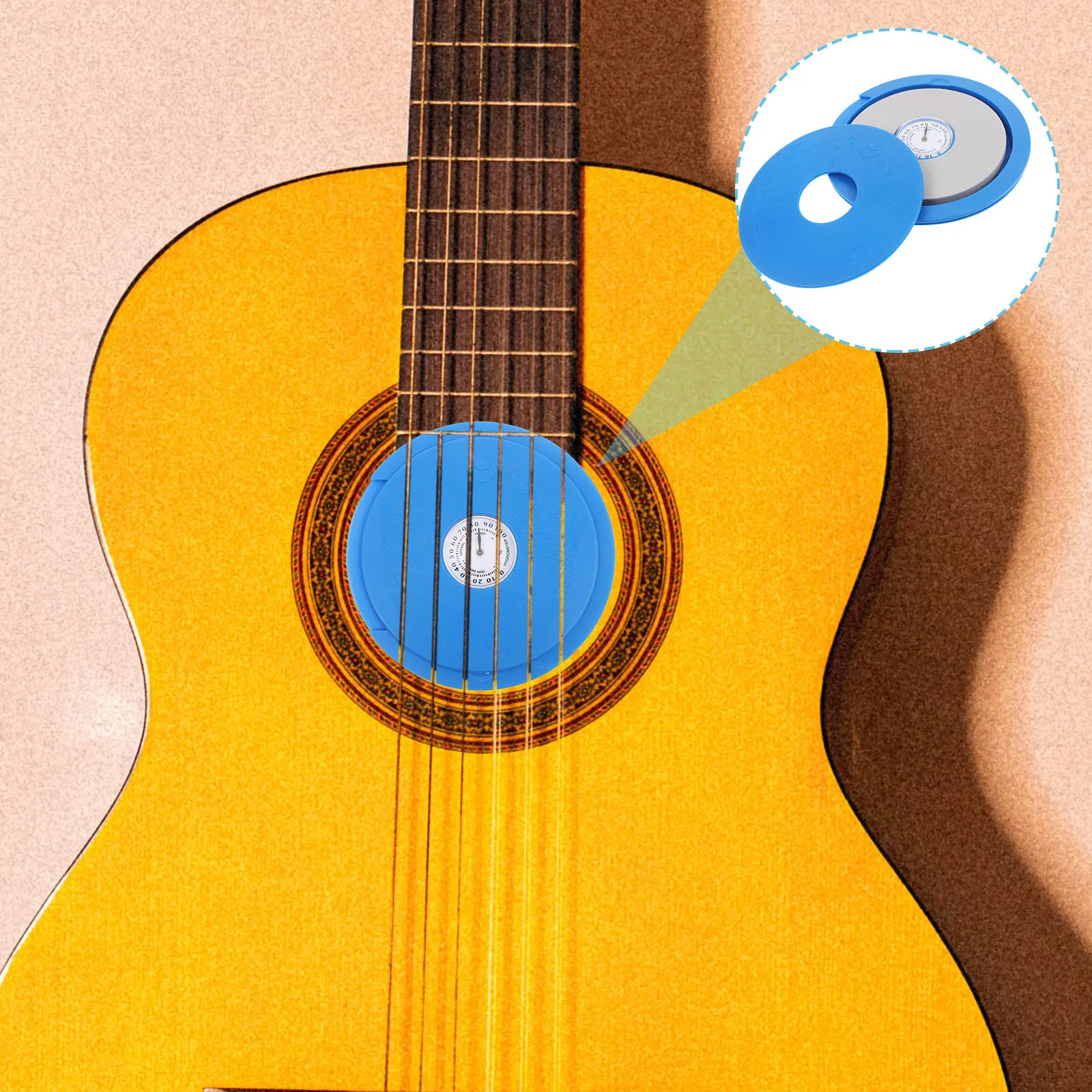 

Увлажнитель для акустической гитары с гигрометром, тип «звуковая дырка», набор для ухода за фолк-гитарами, контроль влажности