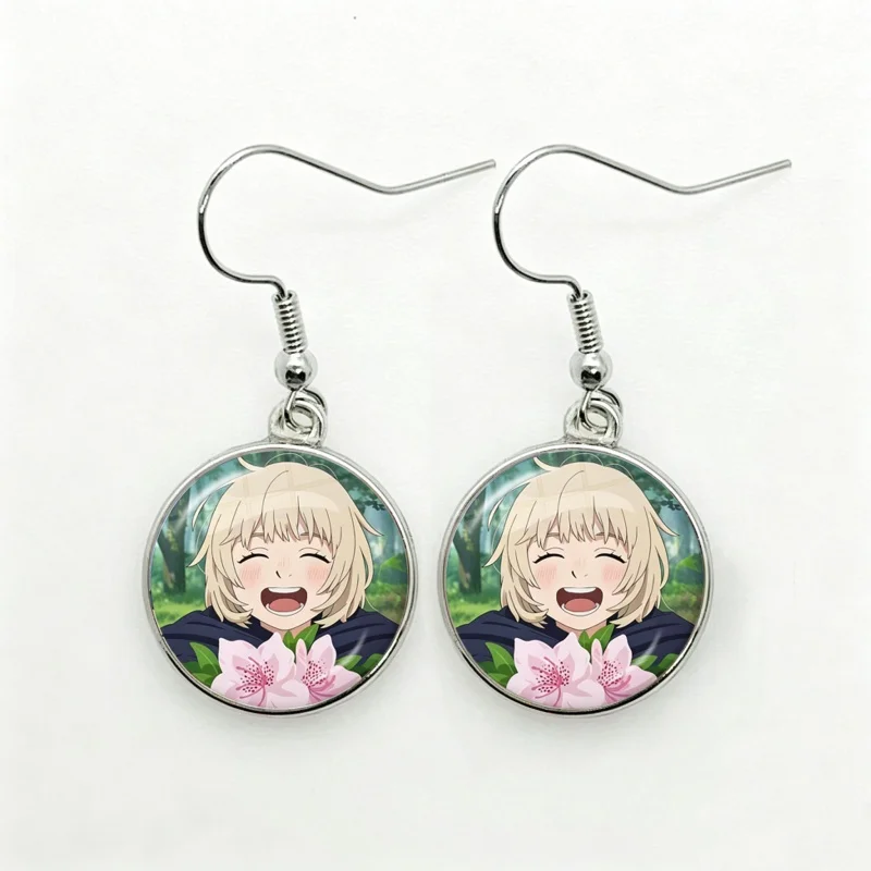 Glass Delicious in D-Dungeon falin Women Dangle Earrings Fashion Drop Earrings Glass Cabochon Lady Earrings Jewelry