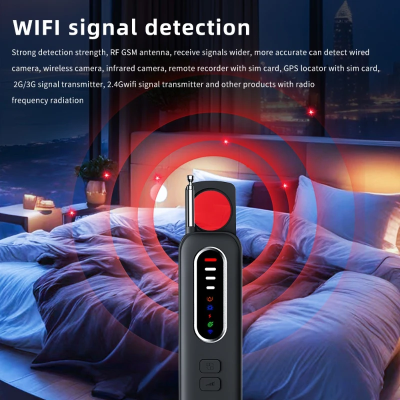 T012 Mini Anti Surveillance Detector Hidden Spy Camera Hunter RF Signal Scan GPS Locator Bug Detector Privacy Security Gadget