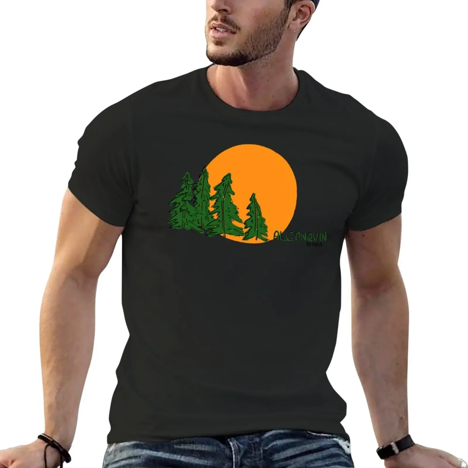 

Algonquin Ontario logo T-Shirt plus sizes tees tops t shirts for men cotton