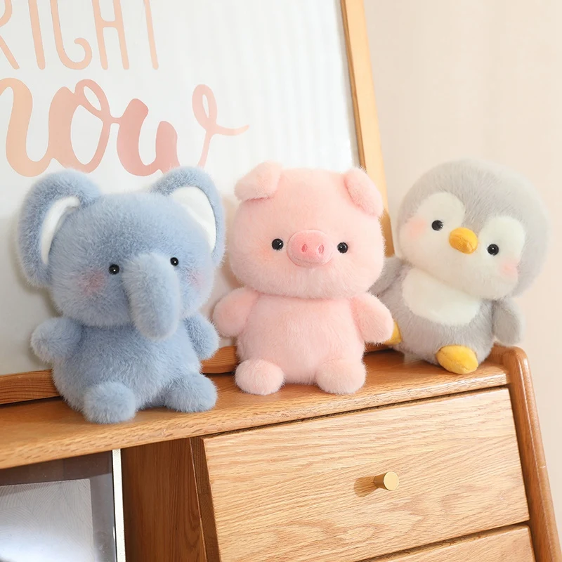 

Kawaii Animal Series плюшевый кукольный стол со слонами, свиньями, собакой, овцей, кошкой, лисой, милые плюшевые игрушки для мальчиков и девочек, подарки на день рождения