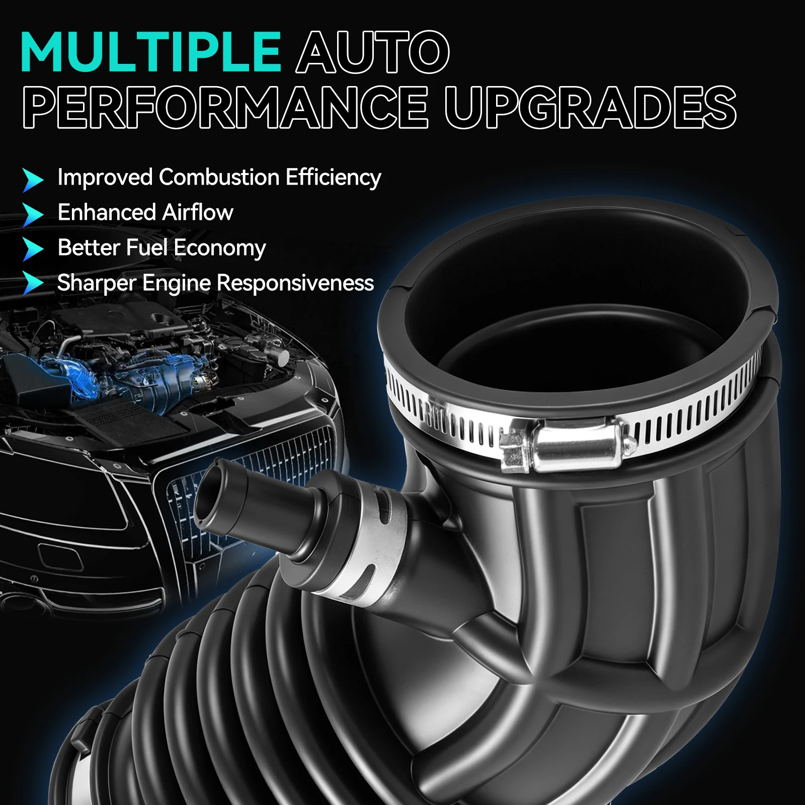 Air Cleaner Intake Hose for 2007 2008 2009 2010 2011 2012 2013 Nissan Altima 2.5L Replace # 16576-JA000 Intake Duct Tube Boot view 3
