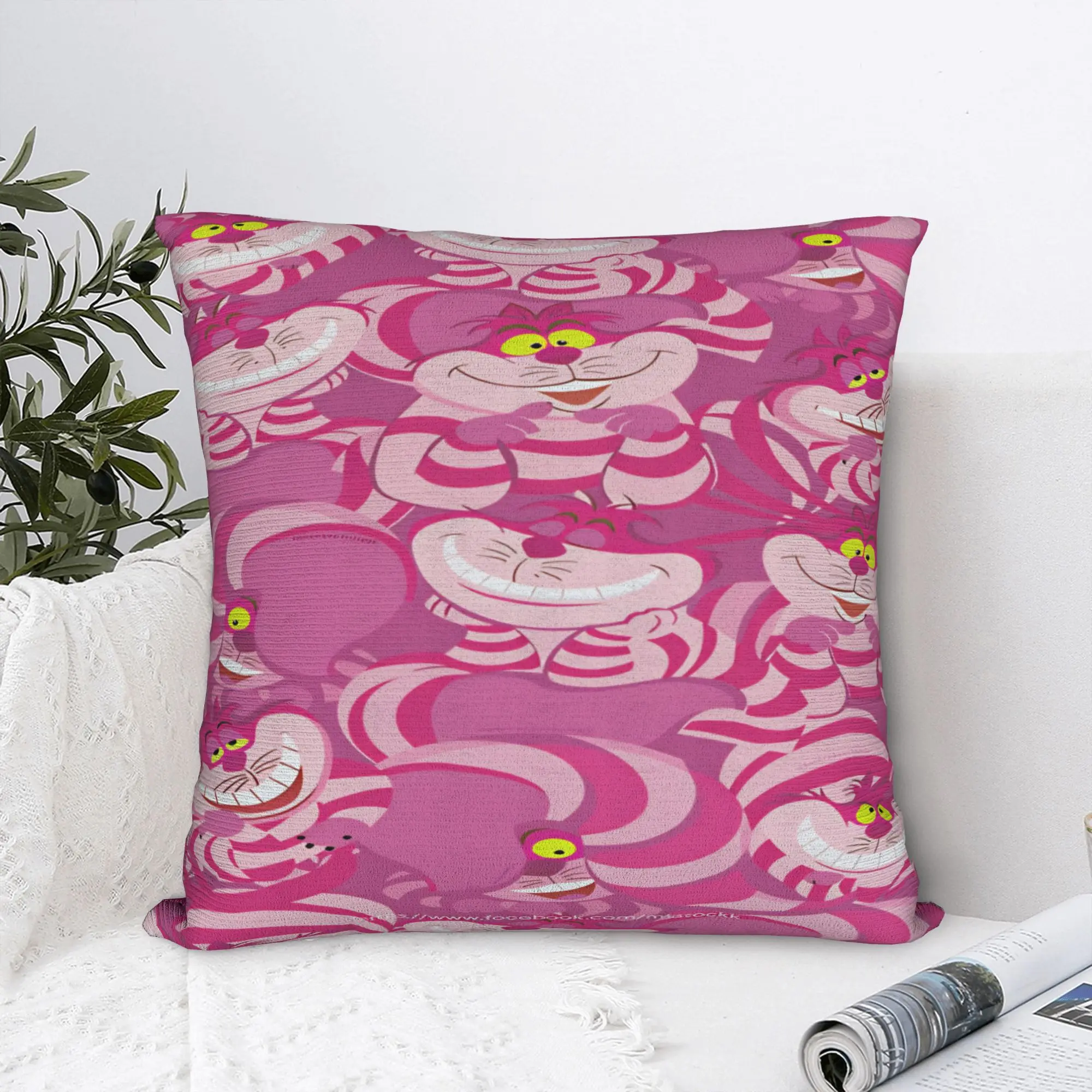 Alice Cheshire Cat  Pillowcases  Retro Trendy Pillow Case For Sofa Home Decoration Comfy Pillow Cover