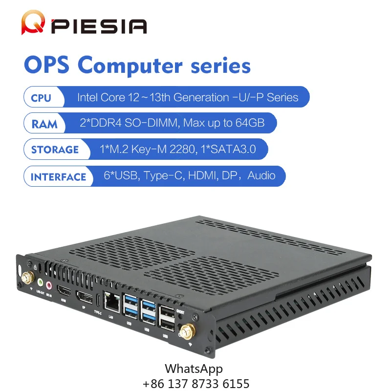 Interactive Whiteboard OPS Mini PC Intel 13th 12th Gen Core I5 I7 2*DDR4 16GB Ram SSD Win11 Pro Wifi6e 4K 80Pins OPS Computer