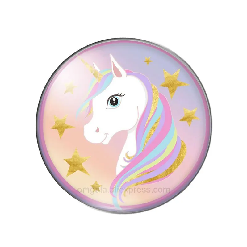 Mix Style unicorn Horse 10mm 12mm 14mm 18mm 20mm 25mm 30mm Photo round glass cabochon demo flatback Jewelry DIY Making