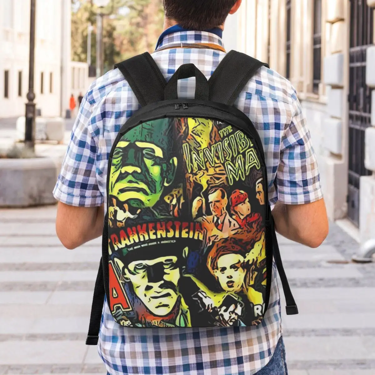 ホラーカルトユニバーサルモンスター映画フェイスマスク女性バックパックランドセル子供スクールバッグ携帯性リュックサックショルダーバッグ