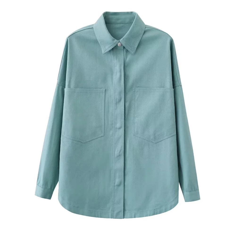 New women's clothing European and American style simple retro ins loose casual denim shirt jacket