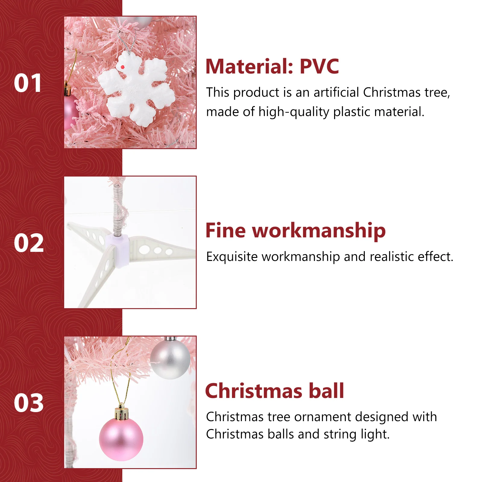 

Mini Christmas Tree Decoration Set Small with Lights Tabletop Desktop Pvc Party