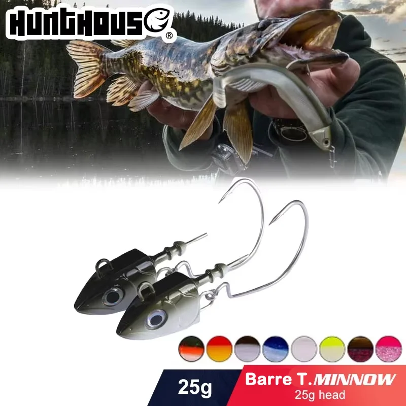 Hunthouse Barre T. Minnow Head 25g LW216 señuelo de pesca Easy Shiner señuelo suave Jig Bait Bass Pike pesca leurre Souple