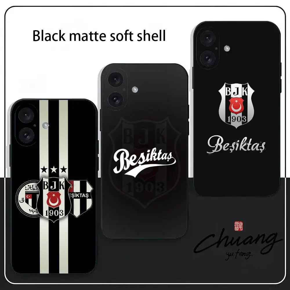 Funda para teléfono Fashions B-BesiktasS BJK, elegante funda de TPU negra mate para 11-16. Antideslizante y resistente al desgaste