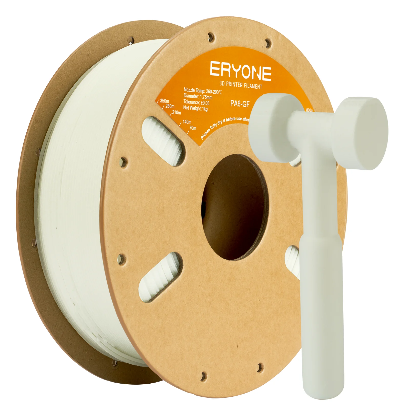 

ERYONE 1KG Glass Fiber PA6 Filament 3D Printer Filament, Polyamide (PA) 1.75mm +/- 0.03mm, Fit Most FDM Printer