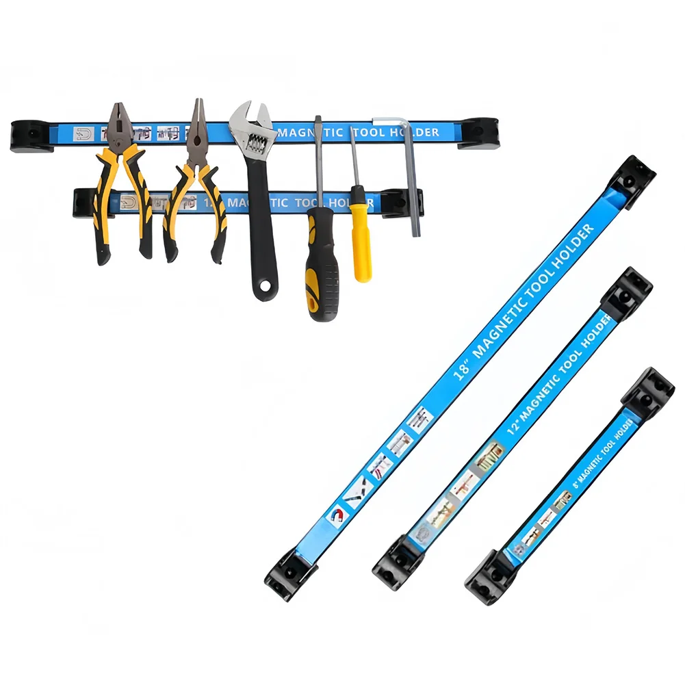 

Магнитная полоса-органайзер для инструментов с надежной фиксацией и гибким размером для хранения металлических инструментов в гараже или мастерской.