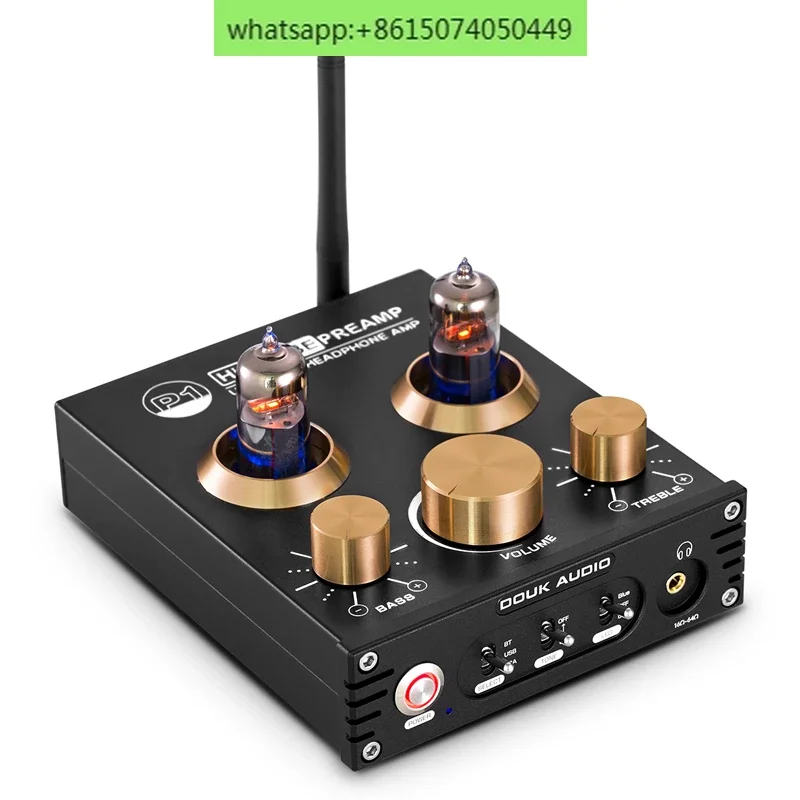 Bluetooth 5.0 HIFI GE-5654 Valve Tube Preamp Bass Preamplifier Stereo Audio Headphone Amplifier USB DAC APTX