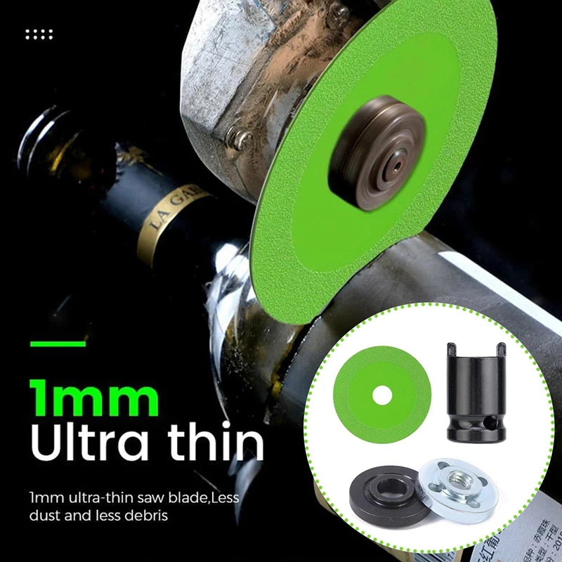 Juego de discos de corte de vidrio con adaptador, botellas de vino de Jade, hoja de corte de biselado, 4 piezas