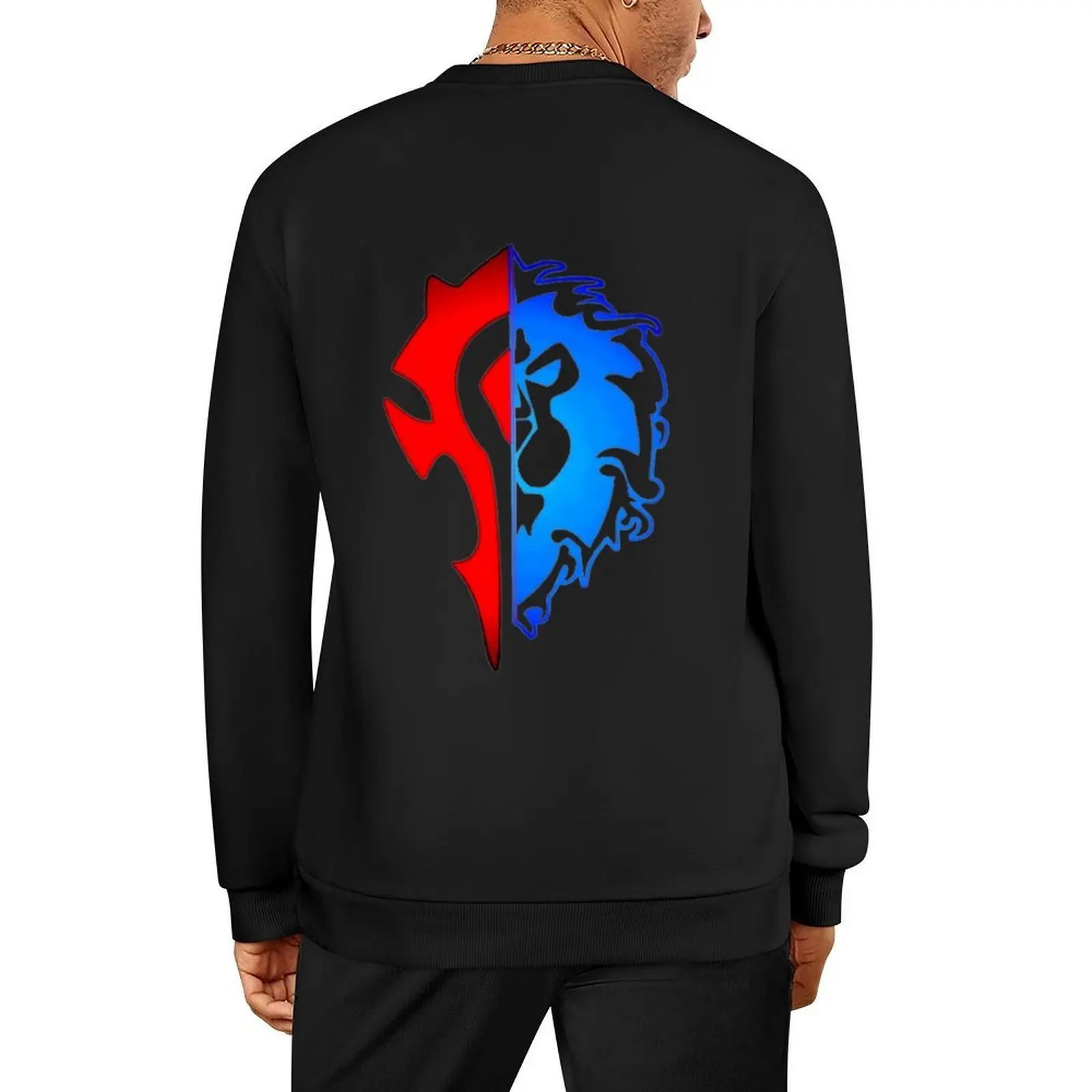 

7619 Combined Alliance-Horde logo from the game World of warcraft - WoW- Pullover tracksuit men autumn sweatshirts men