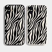 zebra print Phone Case Silicone Soft For iPhone 16 15 14 13 12 11 Plus Pro Max Plus
