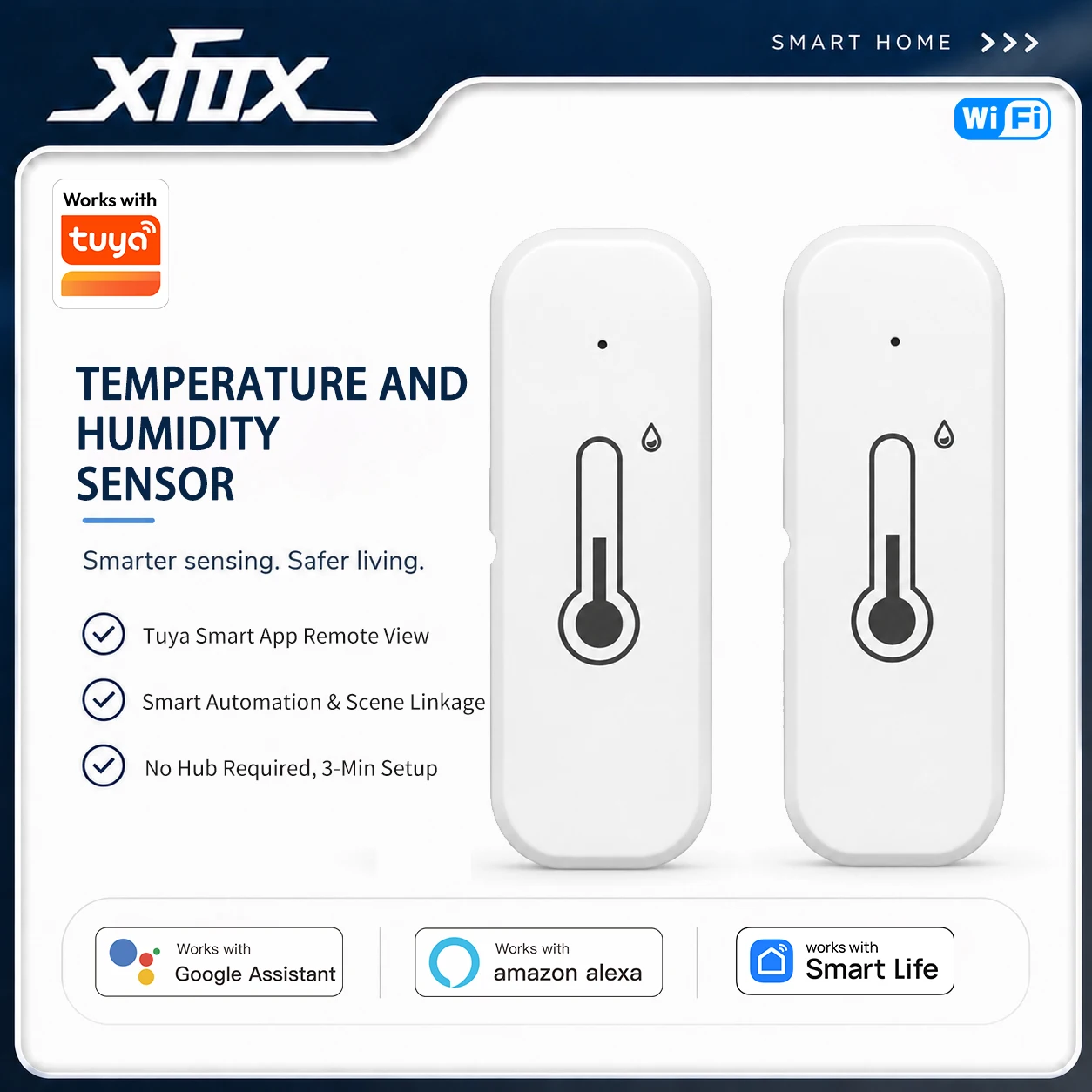 Capteur de température et d'humidité intelligent Wifi Tuya, moniteur de haute précision, automatisation de scènes intelligentes, compatible avec Alexa et Google Assistant