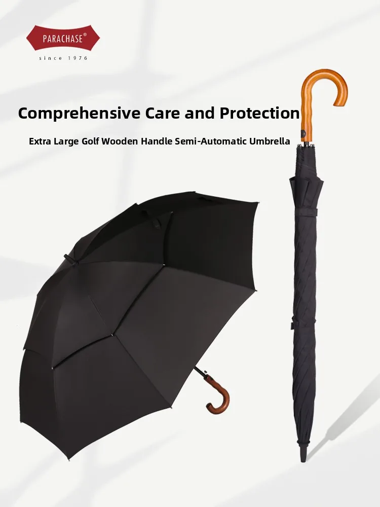 

Очень большой двухслойный ретро-зонт для джентльменов, ветрозащитный, непромокаемый, прямой, автоматический, с изогнутой ручкой, мужской, прочный, для двоих человек, Lo...