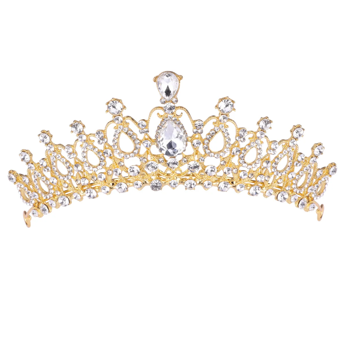 

Rhinestone Headb Crown Wedding Tiara Baroque Bridal Women Bride Hair Elegant Design Lightweight Portable Jewelry