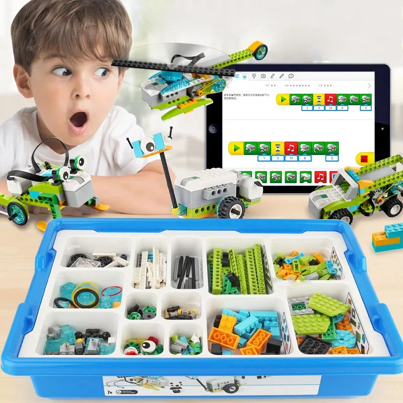 새로운 기술 WeDo 2.0 코어 교육 세트 빌딩 블록 책 DIY 부품 45300 스크래치 3.0 어린이 장난감 크리스마스 선물