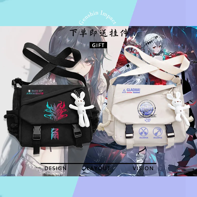 Anime Arknights Skadi Muelsyse mudruck borsa a tracolla Cosplay borsa a tracolla per studenti sport Crossbody zaino Messenger Bag