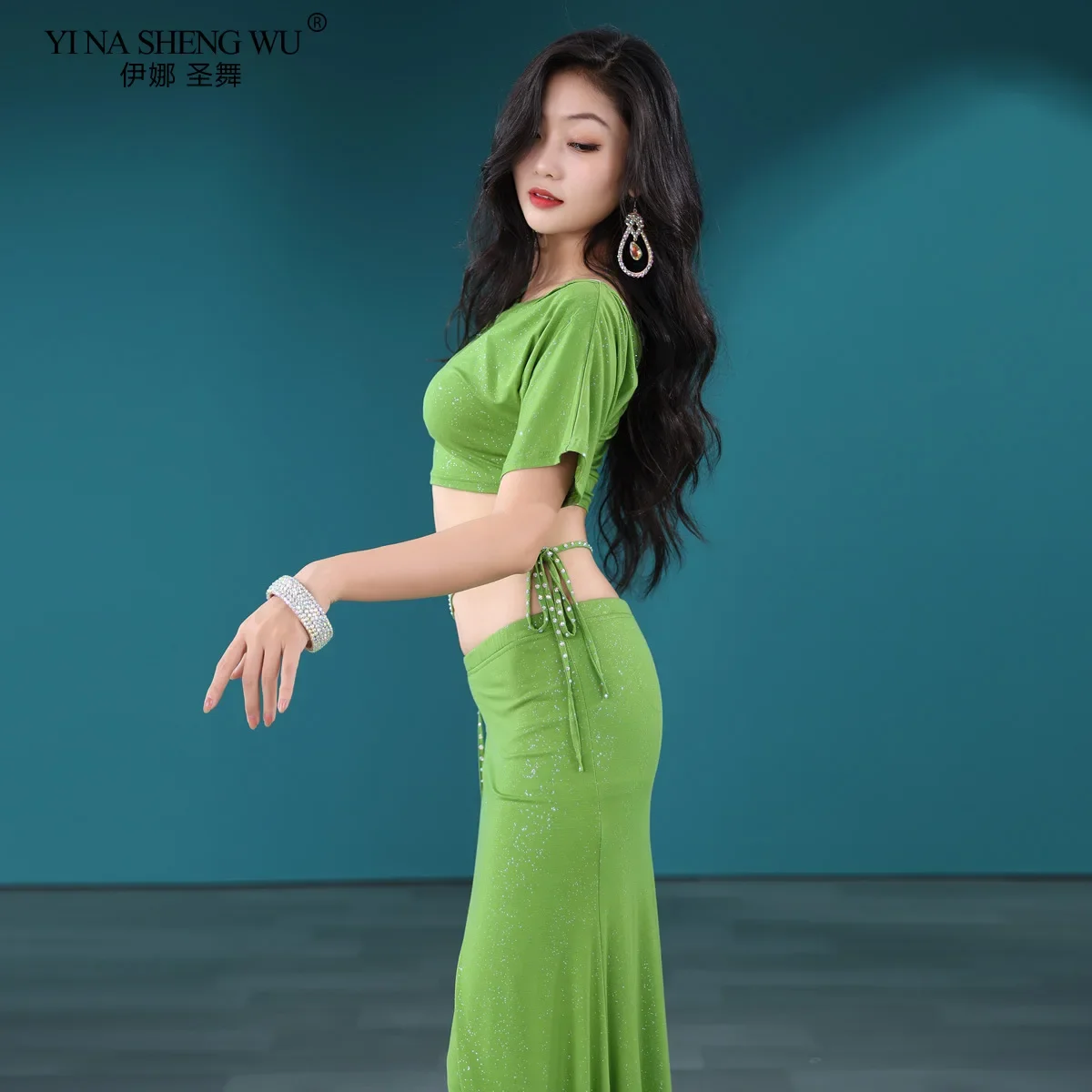 Buikdanspak Sexy lange rokkleding Vrouwelijke buikdanstrainingspak Elegante oosterse lange rok Prestatiekledingset
