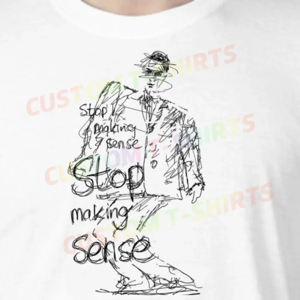 

219 62_David_Byrne_–_Talking_Heads Fans' comic-style hand-drawn pattern T-shirts for both men and women in summer