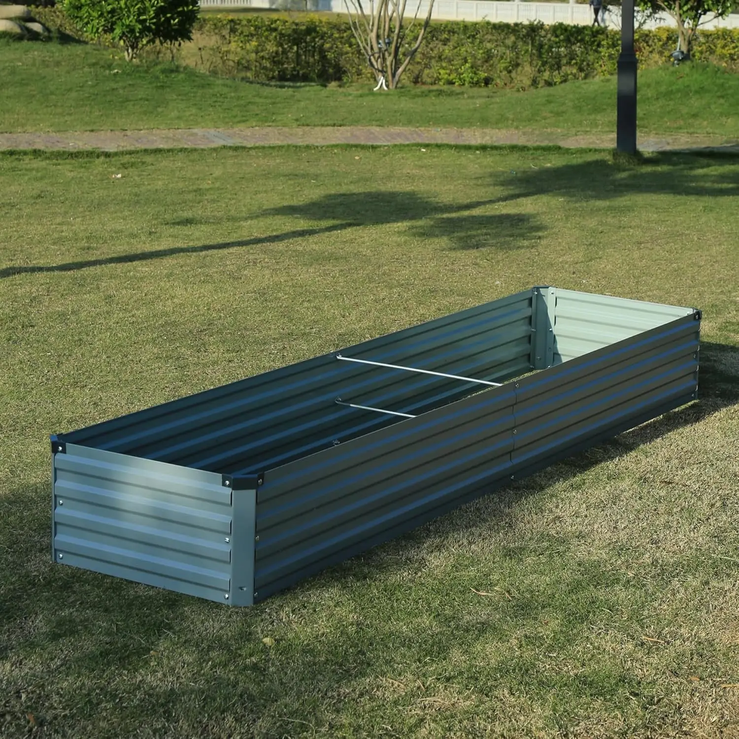 8x2x1ft(2 Pack) Galvanized Raised Garden Bed,Outdoor Planter Box Metal Patio Kit Planting Bed for Vegetables Flowers Herb,Grey