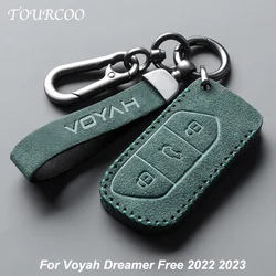 For Voyah Dreamer Free 2022 2023 Car Key Suede Case Cover Holder Shell Full Protector Alcantara Accessories