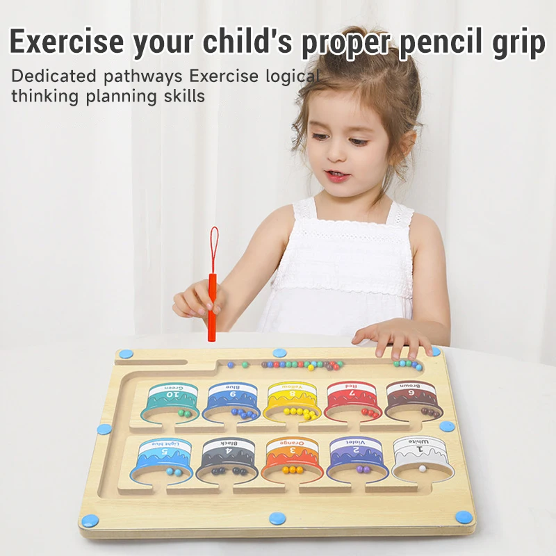 Jeux d'apprentissage et de comptage Montessori, jouets pour l'éducation précoce, stylo magnétique, jeu de balle mobile, tri des couleurs, jouets éducatifs sensoriels