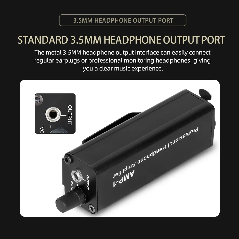 

AMP-1 Professional Headphone Amplifier Converter XLR To 3.5MM Audio Interface Mini Portable HIFI Headphone Amplifier Clip Mount