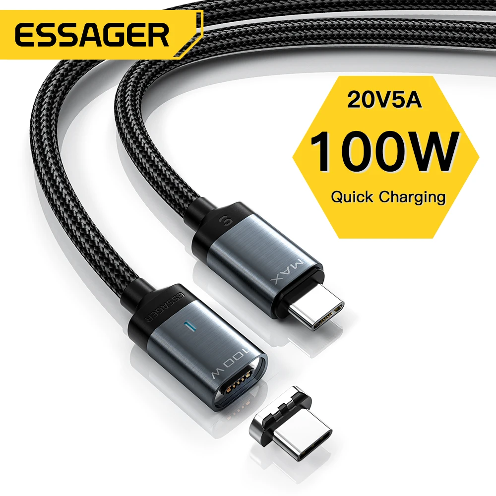 

Essager USB C Cable Magnetic 100W USB Type C Cable PD 5A Fast Charging Data Cord For Macbook Pro Xiaomi Huawei P30 Pro Samsung