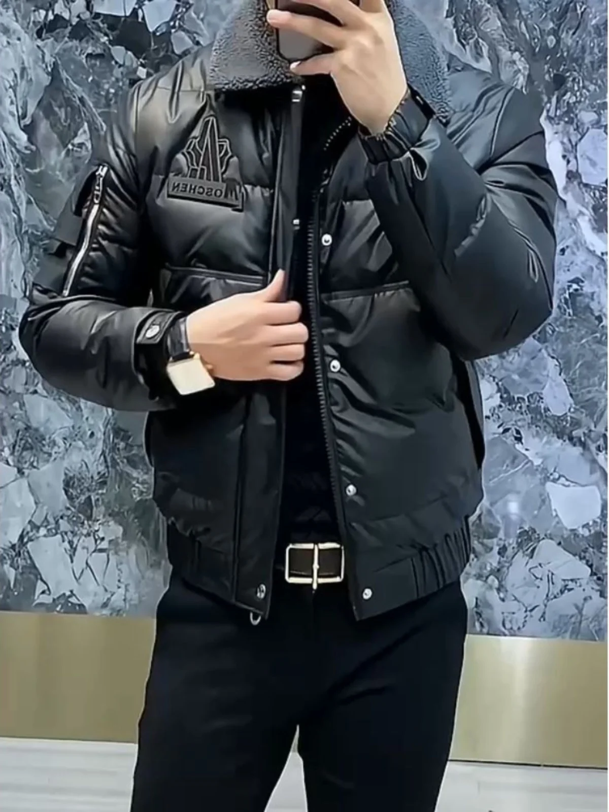 

Мужская повседневная модная утепленная куртка из хлопка с воротником, универсальная, осенне-зимняя, новая, утолщенная, стандартного кроя, для молодежи