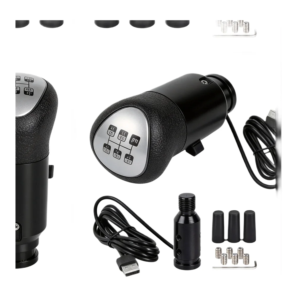 USB Racing Gearshift Knob for Logitech G29 G27 G25 with Compatibility for ETS2 and TH8A SQ PC Racing Simulator