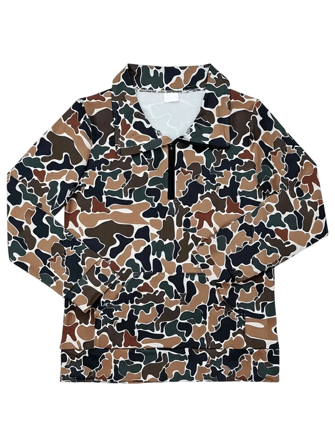 Camicia mimetica con mezza zip Camicia corta Felpa da donna a maniche lunghe Top carino