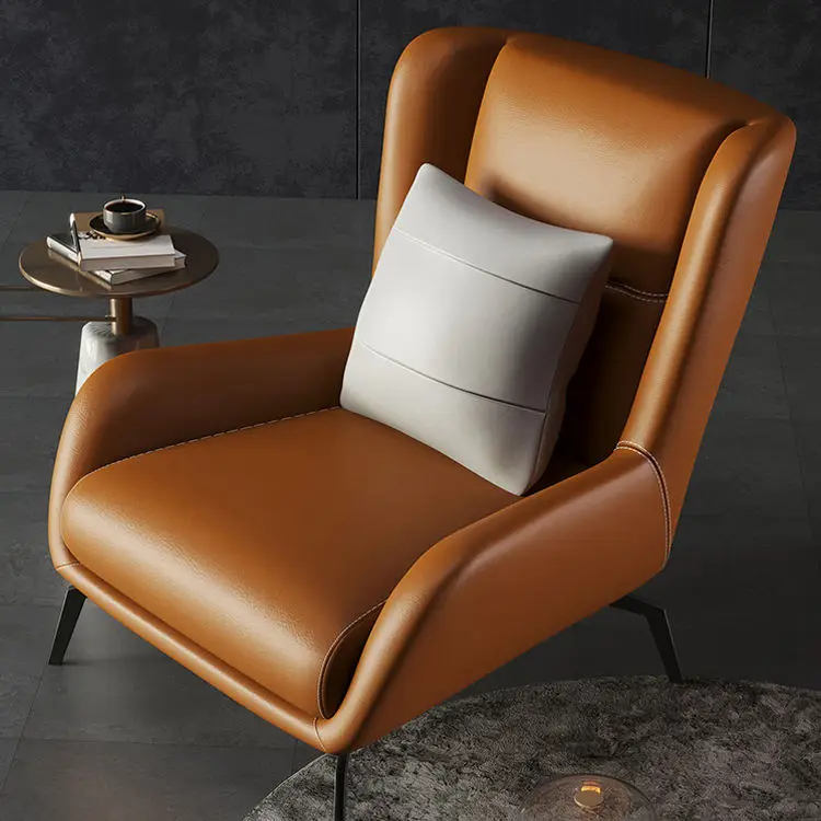 %￥Modern Minimalist Living Room Microfiber Leather Single Arm Lounge Sofa Chair