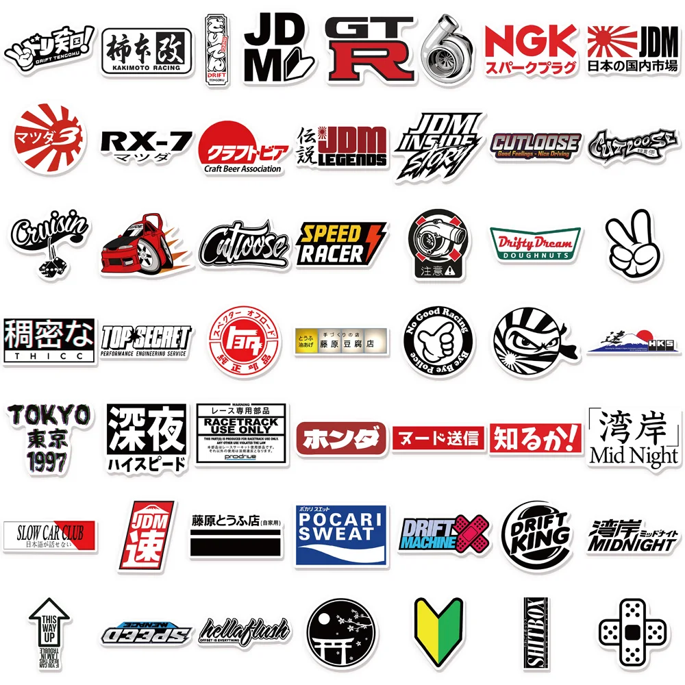 50 قطعة من ملصقات هاراجوكو اليابانية للشارع جرافيتي مقاومة للماء ديكور إبداعي للتزلج ملصقات الكمبيوتر المحمول #4