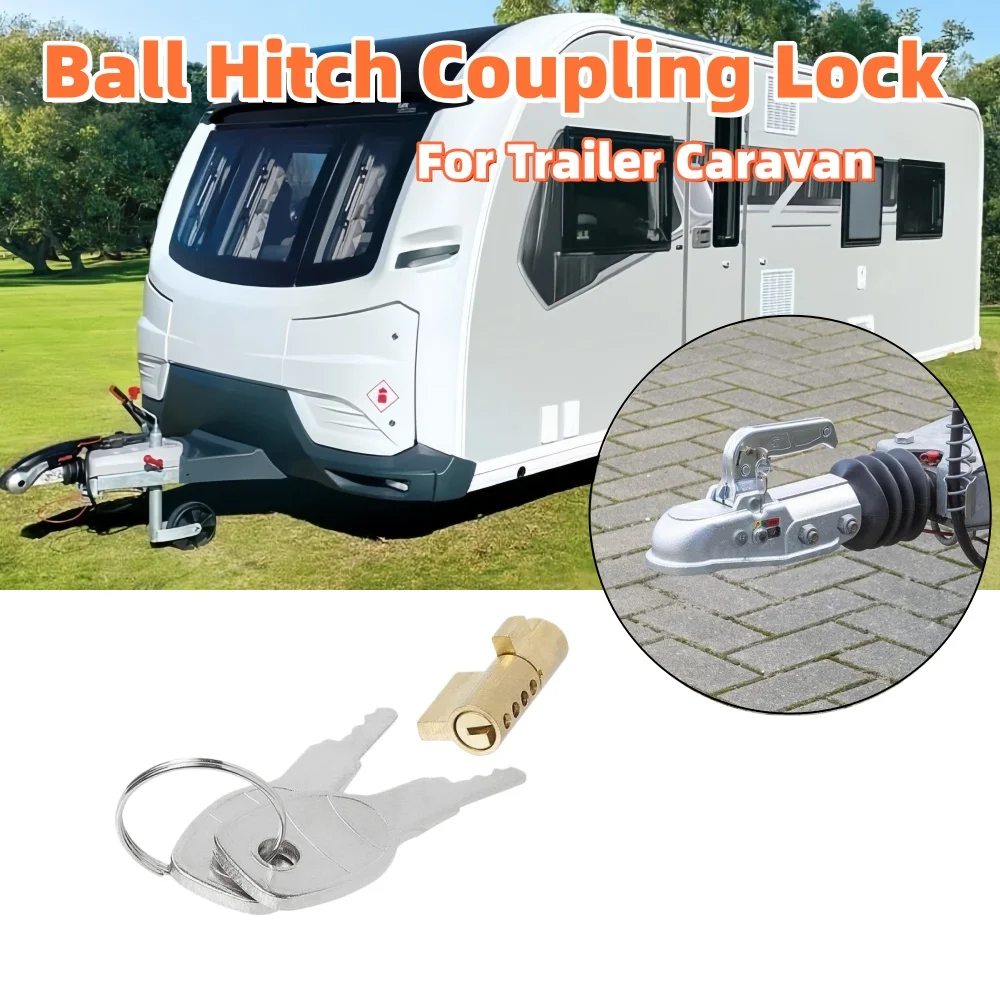 Ball Hitch Coupling Lock With 2 Key Anti-Theft Lock Clutch Lock RV Exterior Protective Accessories For Trailer Caravan